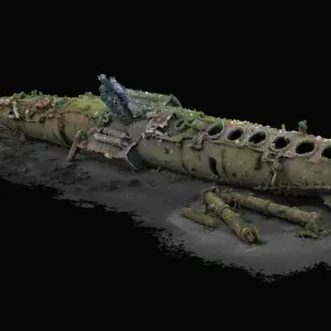 3D-Modell des gesunkenen U-Boots