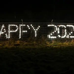 Der Schriftzug «HAPPY2024»