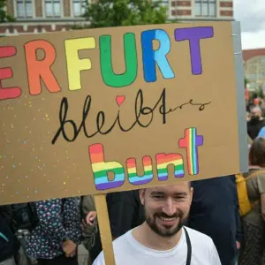 Demonstration gegen Rechtsextremismus in Erfurt