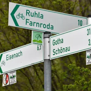 Fahrradweg in Thüringen