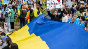 Spontane Kundgebung von Ukrainern