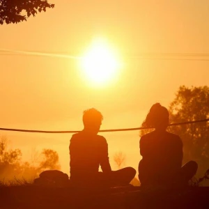 Meditation im Sonnenaufgang