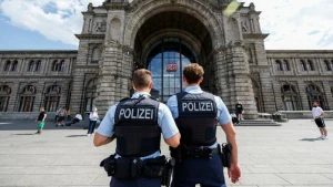 Polizisten am Nürnberger Hauptbahnhof