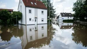 Hochwasser in Bayern - Günzburg