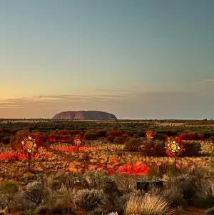 Lasershow am Uluru in Australien