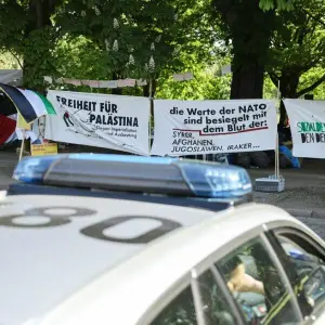 Propalästinensische Mahnwache nahe der Uni Hamburg