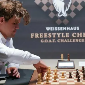 Magnus Carlsen bei der Freestyle Chess G.O.A.T. Challenge