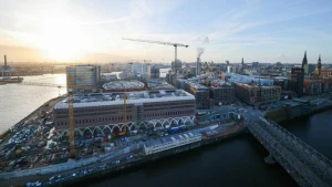 Baustelle des Einkaufszentrums Westfield Hamburg-Überseequartier