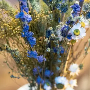 Ein Strauß getrockneter Wiesenblumen