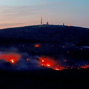 Großbrand am Brocken im Harz