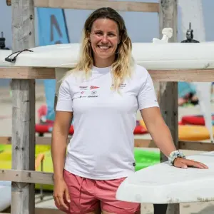 Kitesurferin Leonie Meyer auf Baltrum