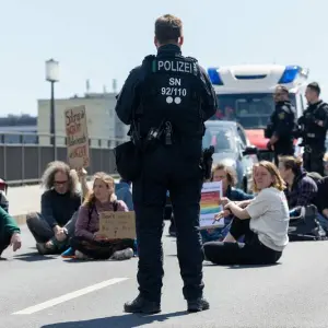 Aktion Klimagruppe Letzte Generation in Dresden