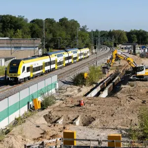 Tunnelbaustelle auf der Rheintalbahn