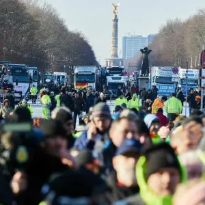 Proteste von Lkw-Fahrern in Berlin