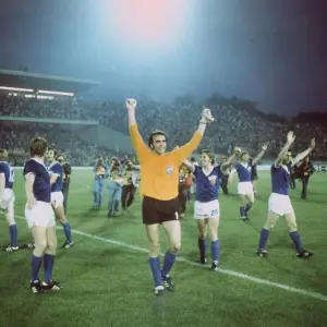 DDR-Auswahl nach dem Sieg bei der WM 1974 über das DFB-Team