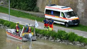 Suche nach dem Vermissten in der Donau