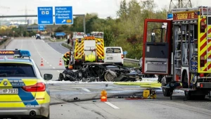 Unfall auf Autobahn A 66