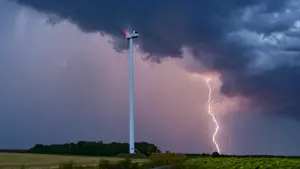 Gewitter nahe eines Windrades