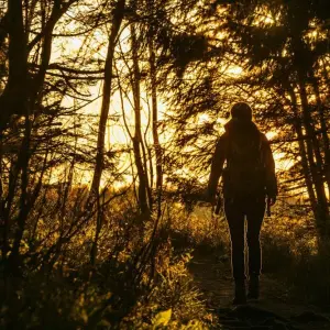 Eine Frau wandert am Feldberg