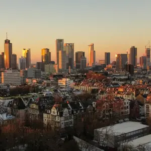 Aufgehende Sonne in Frankfurt