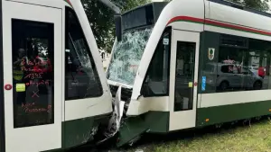 Zusammenstoß von Straßenbahnen in Augsburg