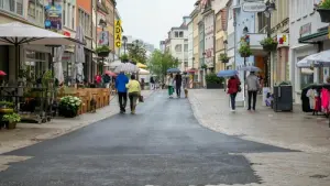 Frisch asphaltierte Straße in Schweinfurt