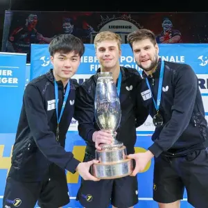 Lin Yun-ju, Truls Moregardh und Dimitrij Ovtcharov