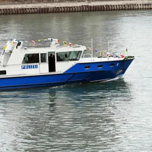 Polizeiboot in Mannheim