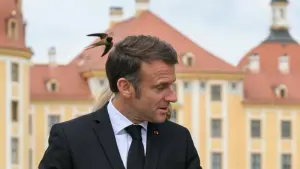 Staatsbesuch Frankreichs Präsident Macron - Moritzburg