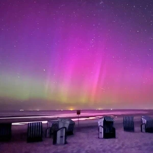 Polarlichter über der Nordsee