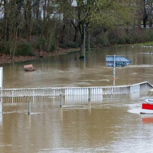 Hochwasser in Hessen im Januar 2024 in Gießen