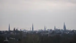 Trübes Regenwetter in Hamburg