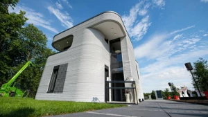 Außenfassade des ersten 3D Druckhauses