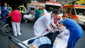 Krankenhausübung zur bevorstehenden Fußballeuropameisterschaft