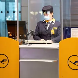 Lufthansa-Gate am Flughafen