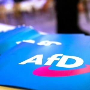 Fahne mit AfD-Logo