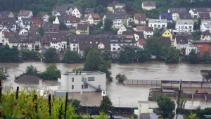 Hochwasser in Baden-Württemberg - Benningen am Neckar