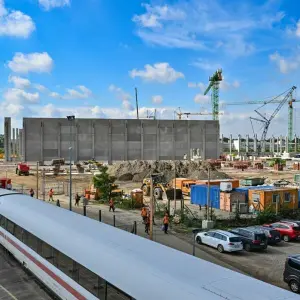 Baustelle neues Bahnwerk Cottbus
