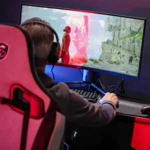 Gamer beim Gaming-Festival „Caggtus“ in Leipzig