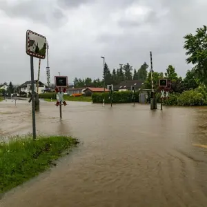 Hochwasser in Bayern - Fischach