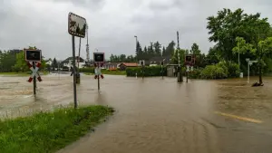 Hochwasser in Bayern - Fischach