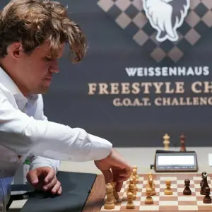 Magnus Carlsen bei der Freestyle Chess G.O.A.T. Challenge