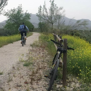 Auf einem Fahrradweg entlang der Vía Verde