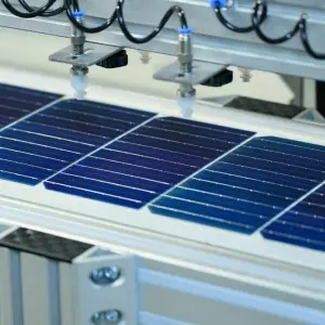 Solarzellen in der Produktion
