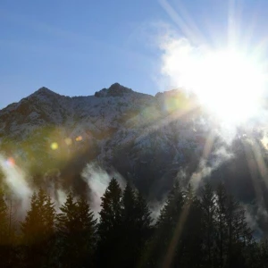 Morgennebel am Karwendelgebirge