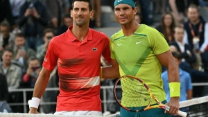 Novak Djokovic (l) und Rafael Nadal