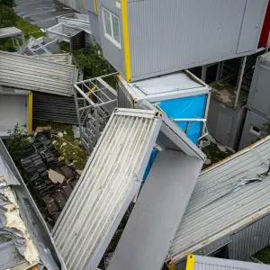 Schäden nach schwerem Sturm im münsterländischen Telgte
