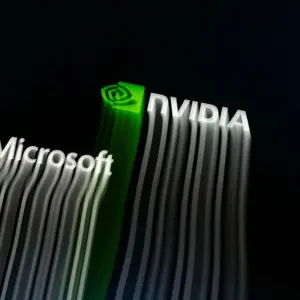 Logos von Microsoft und Nvidia
