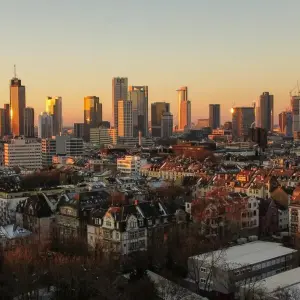 Aufgehende Sonne in Frankfurt