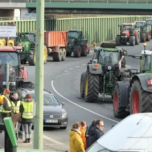 Traktoren blockieren Zufahrt zu Hafen